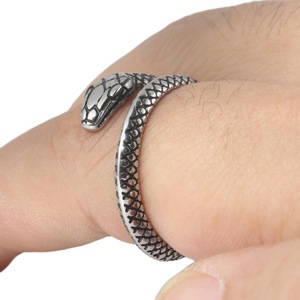 yunnique Men's Cobra Snake <b>Ring</b> <b>Titanium</b> Steel Open Design Animal Zodiac Jewelry Gift FY28043 - Product Image 3