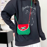 Sac Tendance 2024 vente en gros nouveau fil de père noël mignon une épaule diagonale sac croisé noël sac tissé à la main