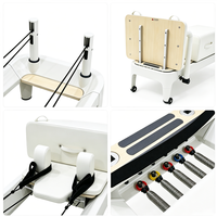 Plataforma de Entrenamiento de Pilates de Aluminio con Rieles Completos, Color Blanco, para Gimnasio en Casa, Ejercicio Personal, Entrenamiento Diario Profesional de Pilates