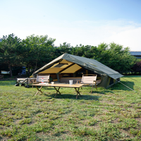 Extérieur Personnalisé 12 ㎡   Tente de camping gonflable de luxe imperméable quatre saisons, grand abri pour la vente en gros