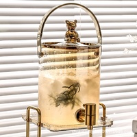 Ensemble distributeur d'eau froide en verre de luxe léger avec robinet, grande capacité, pour usage domestique, pour jus de fruits, thé, cola et autres boissons, modèle St-01