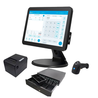 Layar Sentuh Kapasitif 10 Titik 15.6 inci Resolusi 1366x768 Sistem POS All-in-one RAM 2GB+32GB Sistem Operasi Android Wi-Fi 6 Barcode
