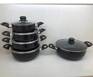 <span class=keywords><strong>Huochu</strong></span>-Juego de utensilios de cocina antiadherentes de aluminio prensado, estilo clásico, con tapa de vidrio, 10 unidades - Product Image 2