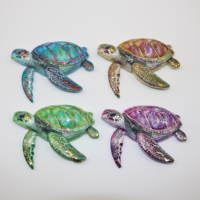 Souvenir de voyage Fengyi, objets décoratifs personnalisés en forme de tortue de mer dorée de luxe, artisanat en résine, ornements faits à la main, design océanique