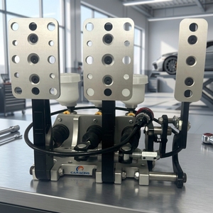 Nouvel ensemble de pédales de course réglables en aluminium CNC pour boîte de vitesses à 3 pédales, montage au sol, avec maître-<span class=keywords><strong>cylindre</strong></span> de frein à décalage de freinage réglable pour - Product Image 2