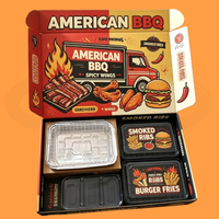 Nouvelle boîte à lunch portable pliable et recyclable avec barbecue au charbon intégré et fermeture magnétique