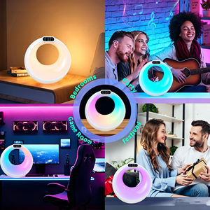 Réveil intelligent 4-en-1 avec lumière d'aube, veilleuse, haut-parleur et lampe musicale d'ambiance RGB contrôlée par application pour chambre et salon - Product Image 6