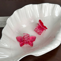 Barrettes à cheveux papillon vintage, couleur bonbon printemps, pour filles, en plastique PC, taille 2,6 cm, pour les occasions quotidiennes