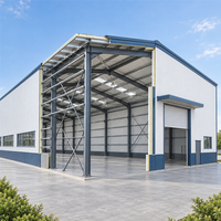 Entrepôt préfabriqué en structure métallique, grande salle industrielle métallique à poutres libres, bâtiment industriel à assemblage rapide, usine de stockage