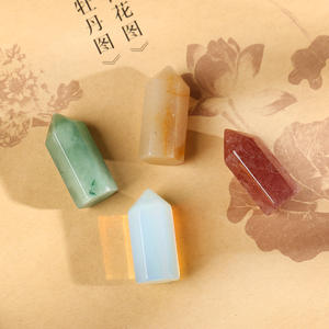 Natürliche sechseckige polierte Edelstein verzierungen Heilung Aura Fluorit Turm Crystal Point Tower Kristalls täbe - Product Image 4