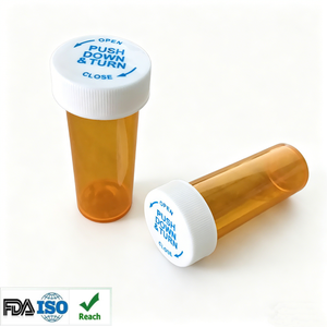 Botella <span class=keywords><strong>de</strong></span> Plástico Vacía para Pastillas <span class=keywords><strong>con</strong></span> Tapa a Prueba <span class=keywords><strong>de</strong></span> Niños, Envase Pequeño <span class=keywords><strong>de</strong></span> 6 Dram para Medicamentos, Estuche Organizador <span class=keywords><strong>de</strong></span> Pastillas para Viaje - Product Image 2