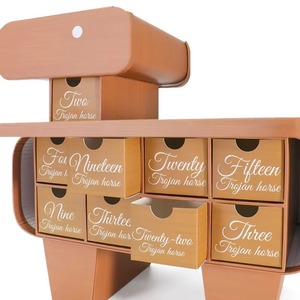 Boîte de calendrier de l'avent de luxe en forme d'animal avec tiroirs, en carton rigide, boîte mystère de Noël pour bonbons et cadeaux surprise - Product Image 3