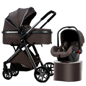 Baby Stroller Fold 2021 High Landscape Multi-functional Baby Stroller Can Sit And Lie Down 360-degree Rotation Shock Absorber Folding Baby Stroller