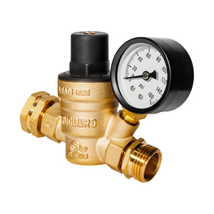 Régulateur <span class=keywords><strong>de</strong></span> pression d'<span class=keywords><strong>eau</strong></span> RV en laiton sans plomb, pré-ajusté, basse pression, avec filtre à tamis d'entrée et vanne réglable - Product Image 1