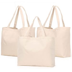 Heavy Duty Grocery Tote <b>Bag</b> - Extremely Sturdy Extra <b>Large</b> <b>Canvas</b> Grocery <b>Bag</b> with Double Handles and Real Pockets - Product Image 4