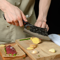 Couteau de cuisine Xingye en acier inoxydable, lame pleine longueur martelée, manche en bois, 6 pouces, pour le camping, le filetage et le désossage du poisson, avec étui