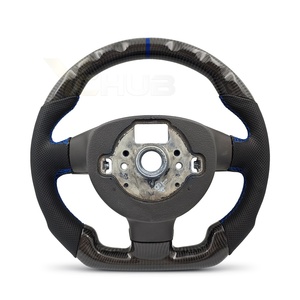 Volant personnalisé en cuir perforé avec inserts en fibre de carbone pour <span class=keywords><strong>VW</strong></span> Volkswagen Golf 5 Mk5 GTI Jetta R32 Passat B6 <span class=keywords><strong>R</strong></span> <span class=keywords><strong>Line</strong></span> - Product Image 2