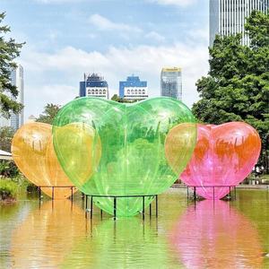 Escultura de Corazón Inflable <span class=keywords><strong>Transparente</strong></span> con Luces LED RGB, Bola de Amor <span class=keywords><strong>Transparente</strong></span>, <span class=keywords><strong>Esfera</strong></span> de Amor Colorida para Eventos de San Valentín, Bodas, Fiestas - Product Image 2
