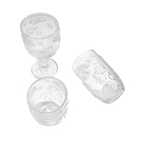 Verre à boire en verre transparent gaufré de style européen, gobelets à vin nautiques pressés à la machine pour les fêtes en plein air et dans les jardins