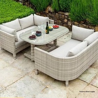 Ensemble de canapé de jardin modulaire moderne en rotin plastique durable et imperméable, 3 pièces