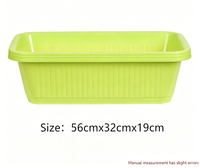 Pot de plantation rectangulaire classique de 56 cm en plastique coloré, durable et minimaliste, avec trou de drainage, idéal pour balcon, fenêtre ou sol de centre commercial