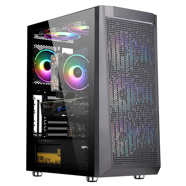 SAMA ARGB Effect Case PC Multi Cooling Fan Support Gaming Chassis Mesh Design Computer Gaming PC