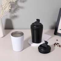 Couvercle rabattable 8oz 12 oz tasses réutilisables tasse à café sous vide isolée en acier inoxydable pour les cadeaux de bureau à domicile