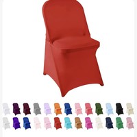Housses de chaise pliantes en gros, blanches, noires, ivoire, en spandex, housses extensibles pour mariage
