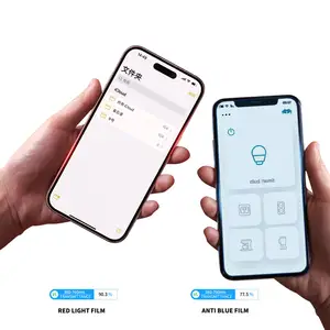 iPhone 12 13 14 15 मिनी प्रो मैक्स प्लस के लिए प्रीमियम रेड लाइट आई प्रोटेक्शन एंटी-ब्लू लाइट टेम्पर्ड ग्लास स्क्रीन प्रोटेक्टर