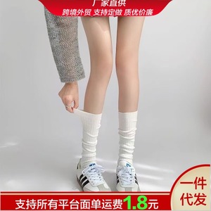 Calcetines holgados para mujer, hasta media pantorrilla, color gris liso, transpirables, que absorben el sudor, para primavera y verano, estilo japonés - Product Image 5