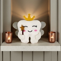 Poupée en peluche personnalisée Fée des Dents Princesse avec Couronne et Baguette Magique, pour la conservation des dents de lait et la décoration intérieure