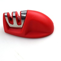 Aiguiseur de couteaux et ciseaux portable mini manuel en acier inoxydable et céramique, rapide, 2 étapes, compatible lave-vaisselle, accessoire de cuisine pour usage domestique
