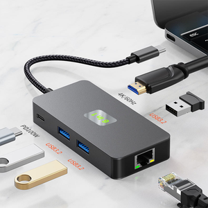 6-इन-1 डॉकिंग स्टेशन टाइप-सी से एचडी, सेब कंप्यूटर, लैपटॉप, मोबाइल फोन, लाइव स्ट्रीमिंग और स्क्रीन कास्टिंग कास्टिंग के लिए उपयुक्त - Product Image 1