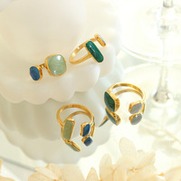 Nieuwe Hot Sale Kleurrijke Emaille Open Ring Mode PVD18k Goud 316L RVS Geometrische Sieraden