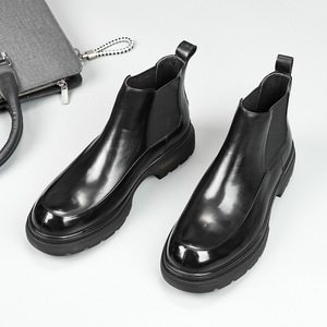 Zapatos de Cuero de Alta Calidad para Hombre, Formales, de Negocios, con Punta Cuadrada, Sin Cordones, Impermeables, que Aumentan la Estatura, Hechos a Mano con Piel de Vacuno, para Otoño - Product Image 5
