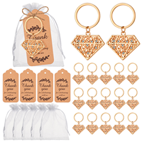 Porte-clés en forme de diamant doré pour la décoration de fête, souvenirs de mariage, porte-clés pour la fête nuptiale, cadeau de remerciement de mariage