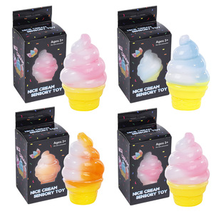 ของเล่นไอศกรีมนุ่มนิ่ม บีบแล้วคืนตัวช้า บรรเทาความเครียด ของเล่นบีบคลายเครียด ของขวัญสีมาการอง - Product Image 1