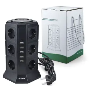 Latest 3-layer Tower Design DC Power Sockets 220V 250V 16A 4000W With USB Outlets For Europe Market
