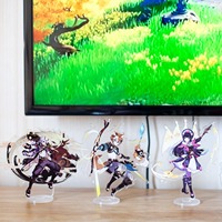 Anime Themed Mini Figure Clear Standee Petite Size Desk Display Round Corner Safety Home Decoration Business Gift Bag Toys