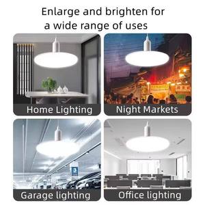 ไฟแคมป์ปิ้ง YIHAN 48W LED รูปทรงยูเอฟโอ พร้อมตะขอเกี่ยว กันน้ำ IP65 แบตเตอรี่ลิเธียม ปลั๊กแบบ US ชาร์จซ้ำได้ ปรับความสว่างได้ แสงสีขาว 6000K สำหรับกลางแจ้ง - Product Image 4