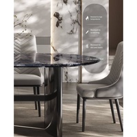 Table à manger moderne 6 places en pierre, fabriquée en Chine, pour restaurant.