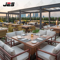 Juego de Muebles de Exterior de Madera Maciza Modernos y Lujosos con Sofá Impermeable para Uso en Restaurantes junto al Mar