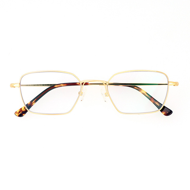 Wholesale Titanium Optical Eyeglasses Frame Small Gold Rectangle Blocking Blue Light Myopia Frames for Reading