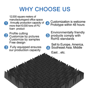 Yuanyuan Chống Cháy 12x12x2 ''Acoustic Tấm Cách Âm Âm Bằng Chứng Padding Acoustic Bảng Điều Chỉnh Bọt Tường Âm Thanh Bằng Chứng Acoustic Bọt Tấm - Product Image 6