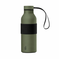 Bouteille d'eau isotherme YEKEA élégante en acier inoxydable 500 ml, anti-fuite, avec boucle de transport et sac cadeau de luxe pour entreprises