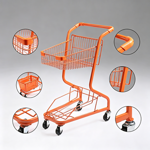 Chariot de courses robuste 340L en treillis métallique grande capacité avec roues pivotantes silencieuses pour supermarché et commerce de détail, kit d'utilisation roulante - Product Image 5