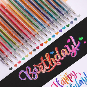 Ensemble de stylos <span class=keywords><strong>gel</strong></span> à paillettes colorées, écriture fluide, encre scintillante vibrante pour journalisation, cartes, <span class=keywords><strong>scrapbooking</strong></span>, papeterie décorative - Product Image 1