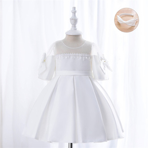 Outong Yoliyolei Kid Falda, Con Gorra abbigliamento Backless Bow Little New Style <span class=keywords><strong>damigella</strong></span> d'onore rosa lunghezza del pavimento Flower Girl Dress/ - Product Image 3