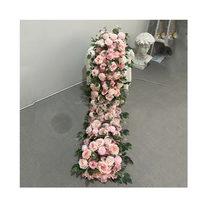 Guirlande de fleurs artificielles en <span class=keywords><strong>soie</strong></span> rose poudré pour réception de mariage, chemin de table, allée d'escalier, arrangement floral, 2 mètres de long - Product Image 1