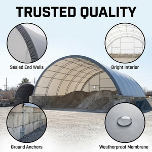 Estructura de Almacenamiento de Tela para Mercancías, 60x120m, Tipo Terminal Portuario, Sin PVC, Certificada Contra Rayos UV, Acero Galvanizado - Product Image 2